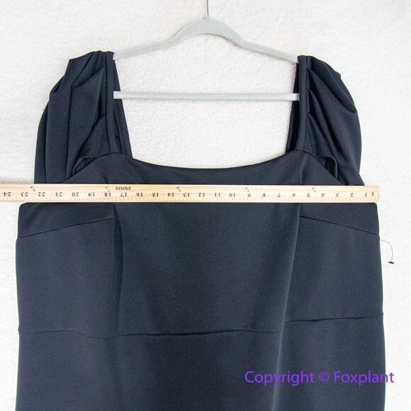 New! Eloquii black sheath dress square neck cap sleeve, size 24 - Picture 6 of 12